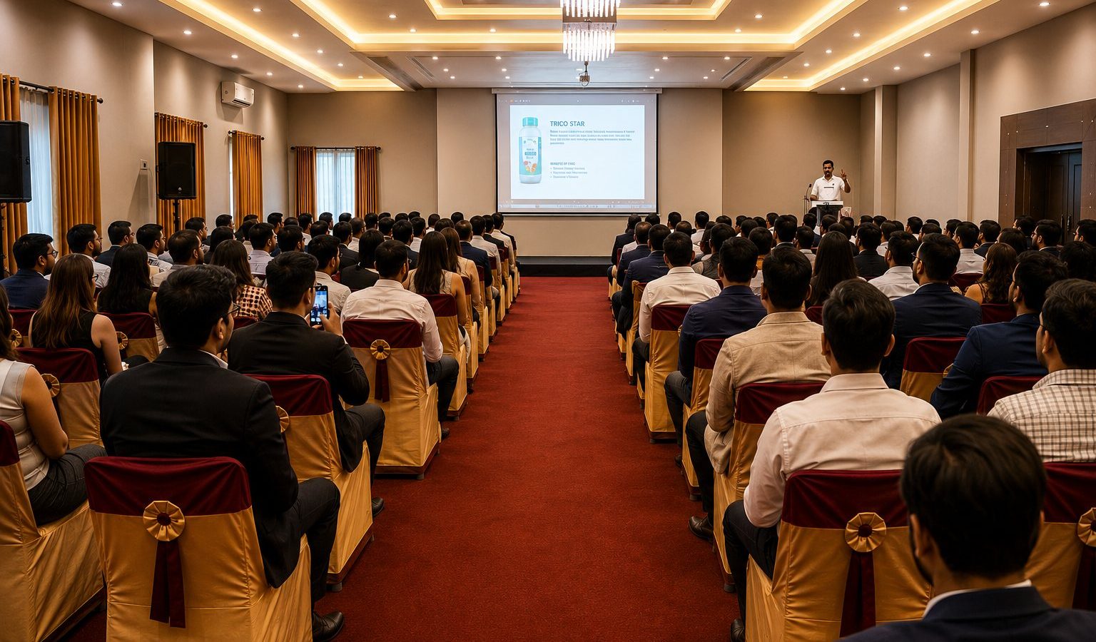 Corporate presentation in the banquet hall