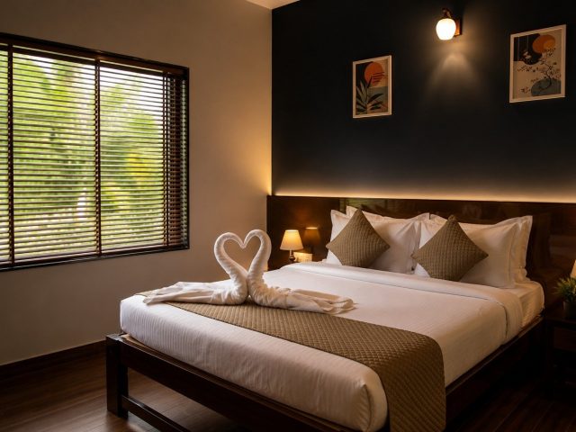 Queen bed in a Premium Queen Room
